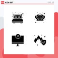 Solid Glyph Pack of Universal Symbols of bed, devices, rest, empire, hardware