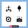 Solid Glyph Pack of 4 Universal Symbols of business, navigation, modern, storage, user