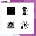 4 User Interface Solid Glyph Pack of modern Signs and Symbols of medicine, support, agriculture, well, coding