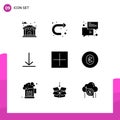 Solid Glyph Pack of 9 Universal Symbols of open, add, chat, twitter, download