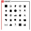 Solid Glyph Pack of 25 Universal Symbols of party holiday data fries decision