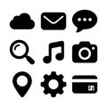 Solid Glyph Style Essential Interface Symbol Icon Set Design Elements Royalty Free Stock Photo