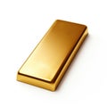 Solid gold bar gleaming on a white background, Ai Generated