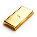 Solid gold bar gleaming on a white background, Ai Generated