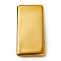 Solid gold bar gleaming on a white background, Ai Generated
