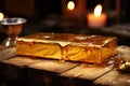 solid gold bar with honey flowing on it generative AI