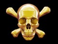 Solid gold skull & crossbones