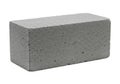 A solid gray concrete block resting against a white background Royalty Free Stock Photo