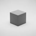 Solid Gray Cube Centered on a Light Gray Background with Subtle Shadows geometric shape Royalty Free Stock Photo