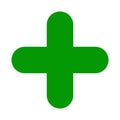 Solid Green Plus Sign Icon Royalty Free Stock Photo