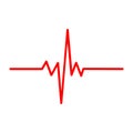 Solid heart rhythm ekg icon. Cardio heartbeat symbol. Vector Illustration. Royalty Free Stock Photo