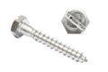 Solid, high strength steel screw.