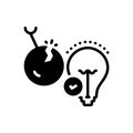 Black solid icon for Solid, bulb and harsh Royalty Free Stock Photo