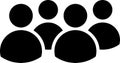 Solid icon group. People group icon set, persons, logo human, team icons, user profile symbol. Group of people or group of users. Royalty Free Stock Photo