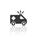 Solid icons for Emergency Ambulance and shadow,vector illustrations Royalty Free Stock Photo