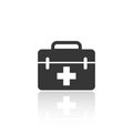 Solid icons for First aid kit and shadow,vector illustrations