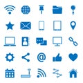 Solid icons of internet icons on white background Royalty Free Stock Photo