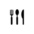 Solid icons for Knife, fork and spoon tools,vector illustrations Royalty Free Stock Photo