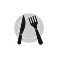 Solid icons for Knife and fork,vector illustrations