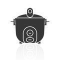 Solid icons for Rice cooker and shadow ,vector illustrations