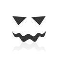 Solid icons for Scary Halloween pumpkin faces and shadow,vector illustrations Royalty Free Stock Photo