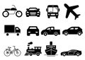 Solid icons transportation