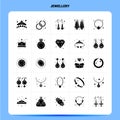 Solid 25 Jewellery Icon set. Vector Glyph Style Design Black Icons Set. Web and Mobile Business ideas design Vector Illustration Royalty Free Stock Photo