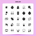 Solid 25 Jewellery Icon set. Vector Glyph Style Design Black Icons Set. Web and Mobile Business ideas design Vector Illustration Royalty Free Stock Photo