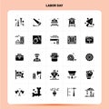 Solid 25 Labor Day Icon set. Vector Glyph Style Design Black Icons Set. Web and Mobile Business ideas design Vector Illustration Royalty Free Stock Photo
