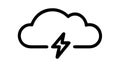 Solid Lightning Cloud for Powerful Storms & Energy, vector design Generative AI Royalty Free Stock Photo
