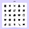 Solid 25 Love Icon set. Vector Glyph Style Design Black Icons Set. Web and Mobile Business ideas design Vector Illustration Royalty Free Stock Photo