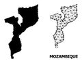 Solid and Mesh Map of Mozambique