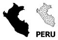 Solid and Mesh Map of Peru Royalty Free Stock Photo