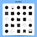 Solid 25 Multimedia Icon set. Vector Glyph Style Design Black Icons Set. Web and Mobile Business ideas design Vector Illustration Royalty Free Stock Photo