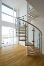 Solid newel stairs with wooden steps