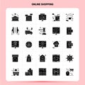 Solid 25 Online Shopping Icon set. Vector Glyph Style Design Black Icons Set. Web and Mobile Business ideas design Vector Royalty Free Stock Photo