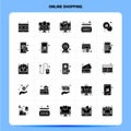 Solid 25 Online Shopping Icon set. Vector Glyph Style Design Black Icons Set. Web and Mobile Business ideas design Vector Royalty Free Stock Photo