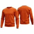 Solid orange long-sleeve crew neck sweater in classic design Royalty Free Stock Photo