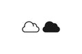 solid and outline icon of cloud Royalty Free Stock Photo