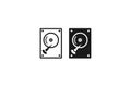 solid and outline icon of hard drive Royalty Free Stock Photo