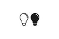 solid and outline icon of lightbulb off Royalty Free Stock Photo