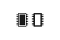 solid and outline icon of microchip processor Royalty Free Stock Photo
