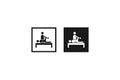 solid and outline icon of physical therapy Royalty Free Stock Photo
