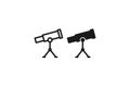 solid and outline icon of telescope Royalty Free Stock Photo