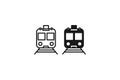 solid and outline icon of train Royalty Free Stock Photo
