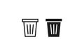 solid and outline icon of trash Royalty Free Stock Photo