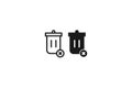 solid and outline icon of trash empty Royalty Free Stock Photo