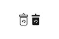 solid and outline icon of trash restoration recycle bin Royalty Free Stock Photo