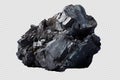 A solid piece of coal isolated on clear white and transparent background Royalty Free Stock Photo