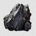 A solid piece of coal isolated on transparent background Royalty Free Stock Photo